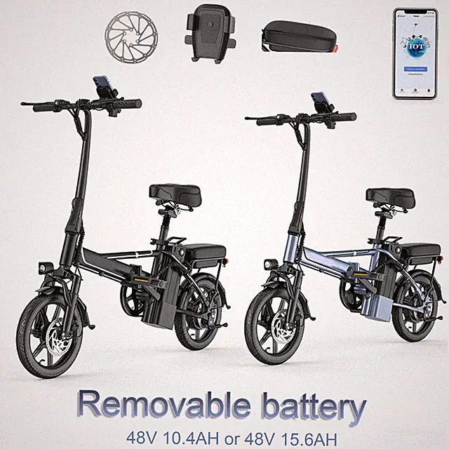 14INCH Lightweight Folding Electric Bike Bicycle Commuting 10.5ah/15.6ah 500W