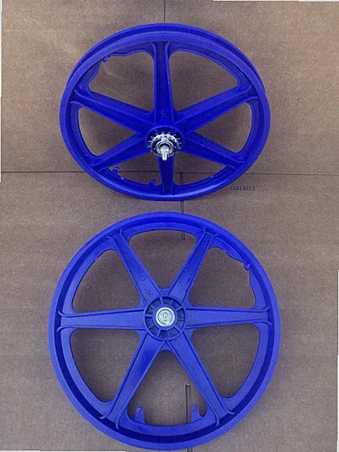 20" Bicycle Plastic BLUE Mag Wheels Set Front Back GT Dyno Old School Rims BMX