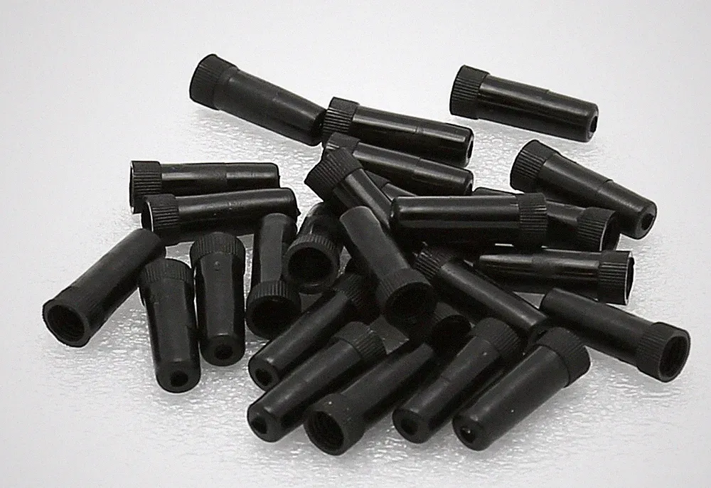 25 BICYCLE PLASTIC BRAKE CABLE HOUSING FERRULES CAPS 5MM NEW BLACK