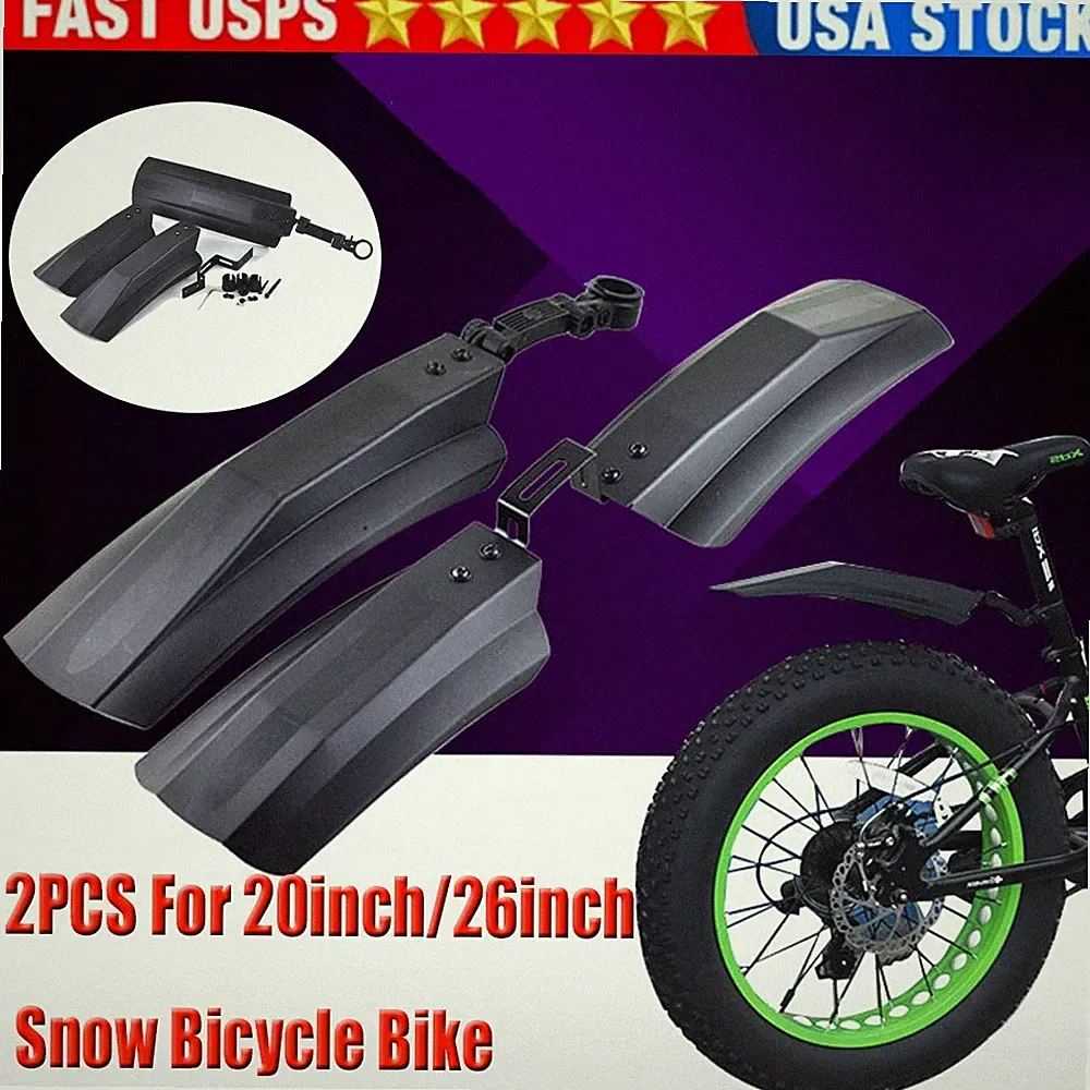 2PCS 20inch/26inch for Fat Tire Snow Bike Bicycle Front&Rear Mud Guard Fenders
