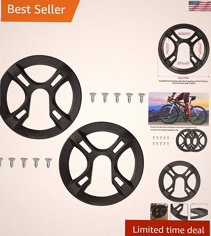2Pcs 4 Holes Bicycle , Thickened Bike Chain Guard with Mounting Screws, Plast...
