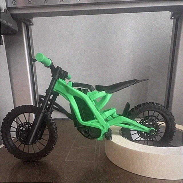 3d printed Plastic Surron e-bike toy with suspension Collectible Display