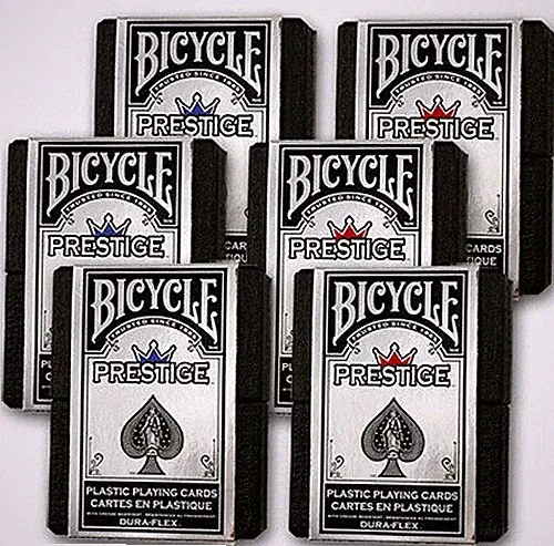 6 Boxed Decks Red & Blue Bicycle Prestige Poker Playing Cards 100% Plastic New