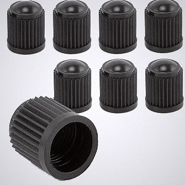 8X Black Plastic Tire Valves Air Dust Cover Stem Cap for Wheel Car SUV Bike