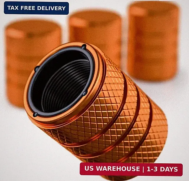 Aluminum Tire Valve Stem Caps - Anti-Rust, Premium Anodized Aluminum, Corrosion