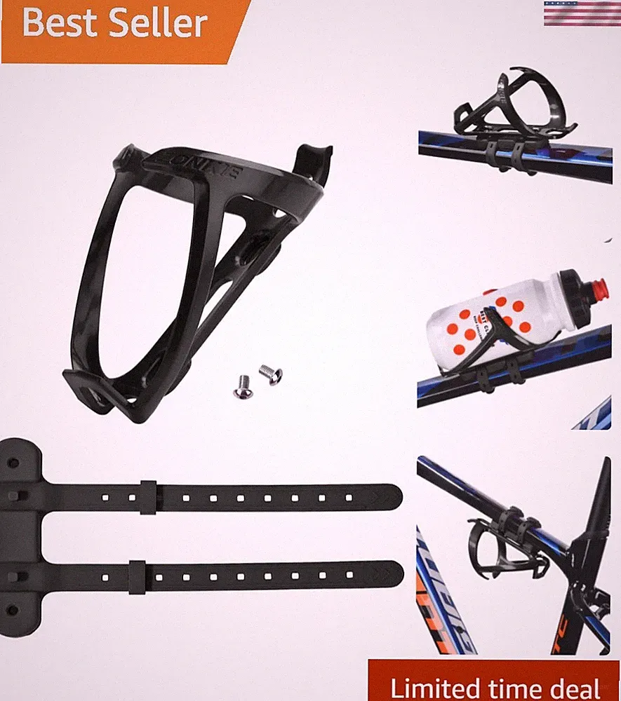 Bicycle Bottle Cages, Plastic Bike Bottle Holder with Cage Mounting Base Black