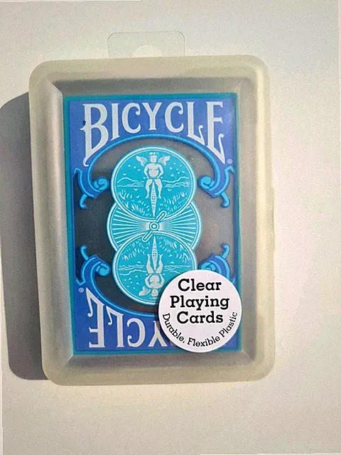Bicycle Clear Plastic Poker Playing Cards - BLUE CYAN - New SEALED, Waterproof