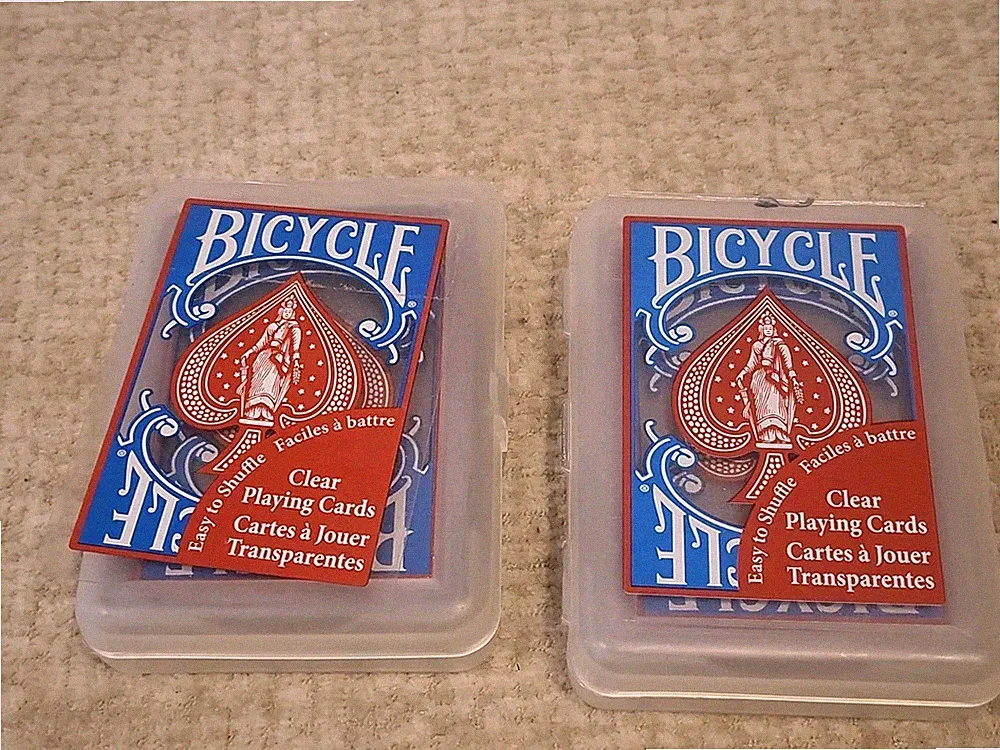 Bicycle Clear Transparent Plastic Playing Cards Two Blue Decks Sealed