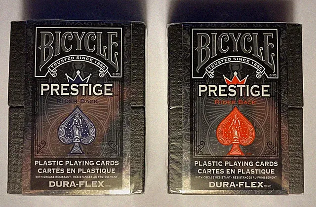 Bicycle Prestige Plastic Playing Cards DURA-FLEX 1-Blue & 1-Red Classic Sealed