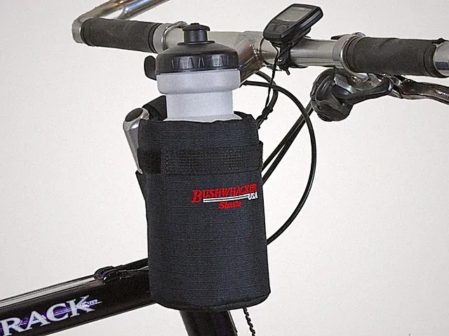 Bicycle Water Bottle Holder w/ 20 oz Insulated Straps On No Screws Bike Cage