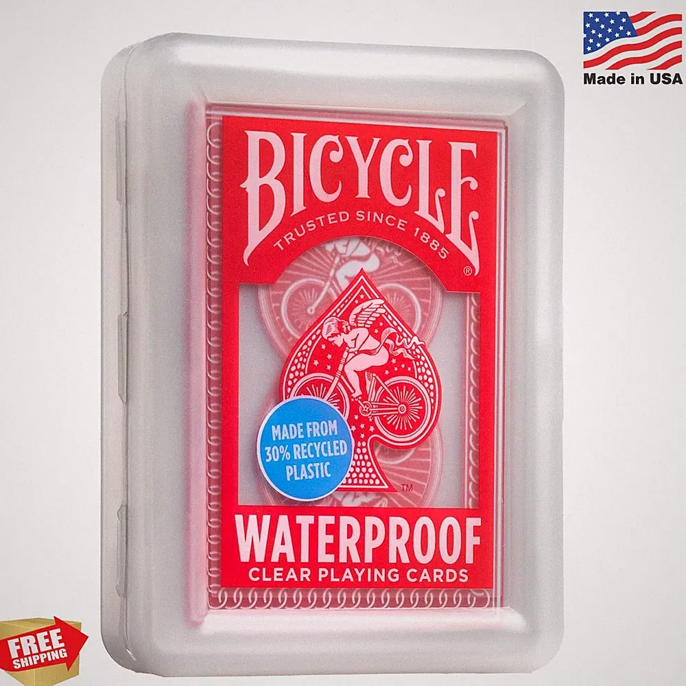 Bicycle Waterproof Playing Cards, Red Plastic Deck of Cards, Durable Plastic Car