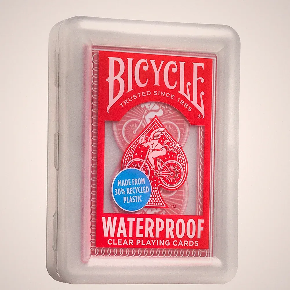 Bicycle Waterproof Red Plastic Playing Cards Clear Recycled Pool Beach Games