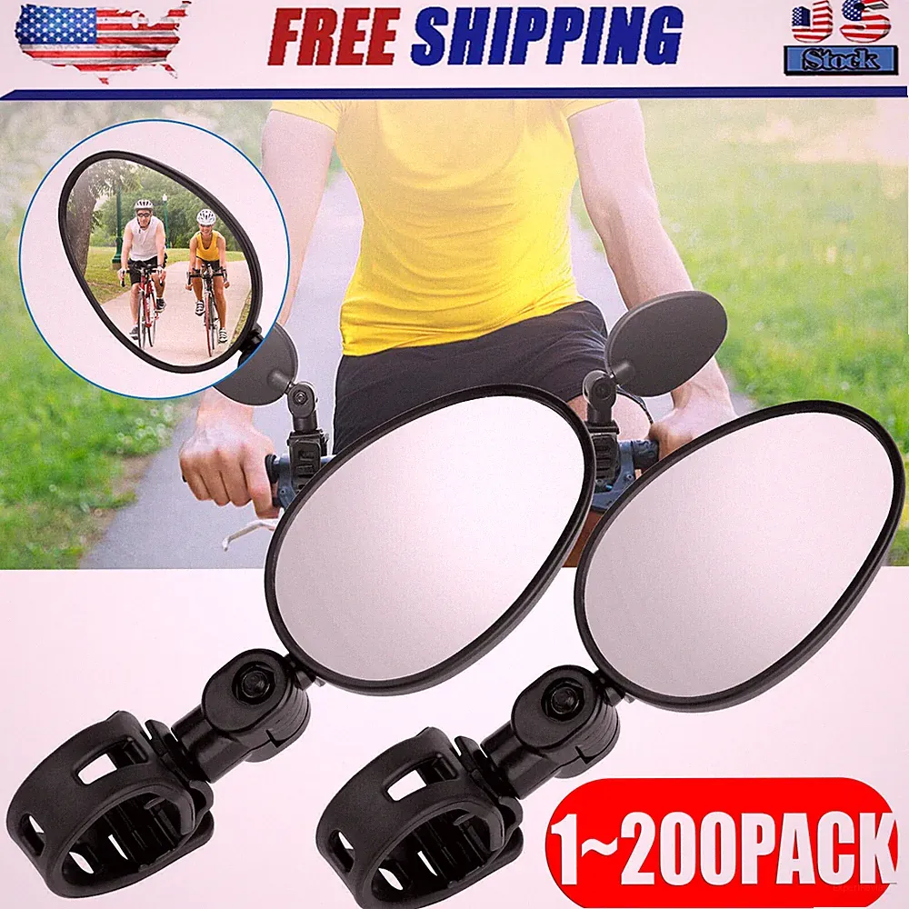 Bike Mirror Rotaty Round MTB Road Handlebar Bicycle Rear View Glass Cycling USA