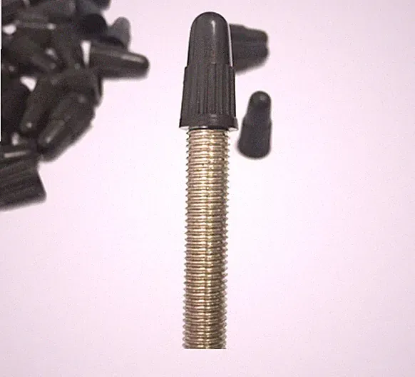 Black Plastic Presta (French) Valve Caps - For Road Bike Valves