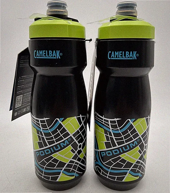 CamelBak Podium Bike Water Bottle 24oz Black/Green - 2 Pack