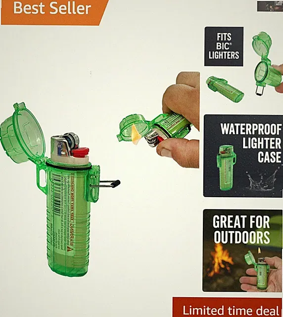 Compact Waterproof Case for Standard BIC Lighters - Perfect for Adventurers