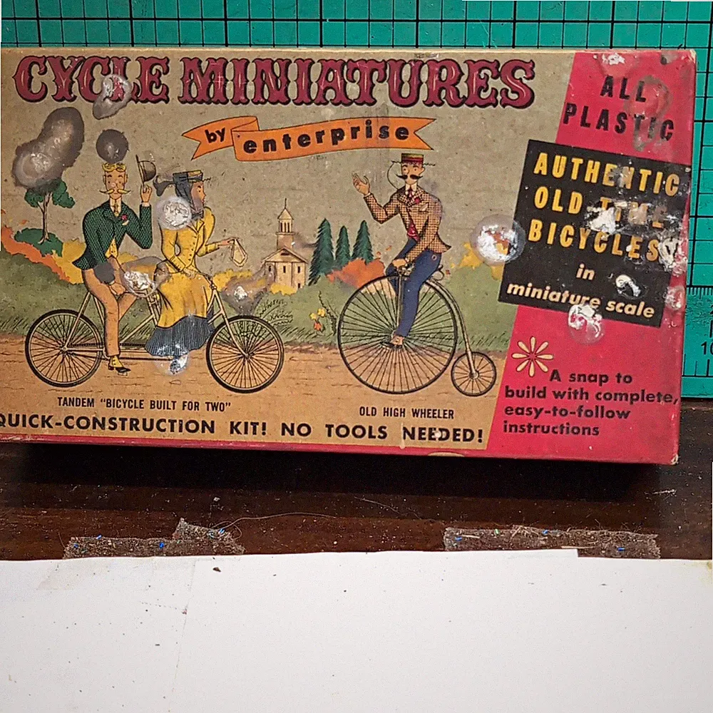 Enterprise B2 Tandem Bicycle Built for Two Miniature Plastic Model Kit Gray