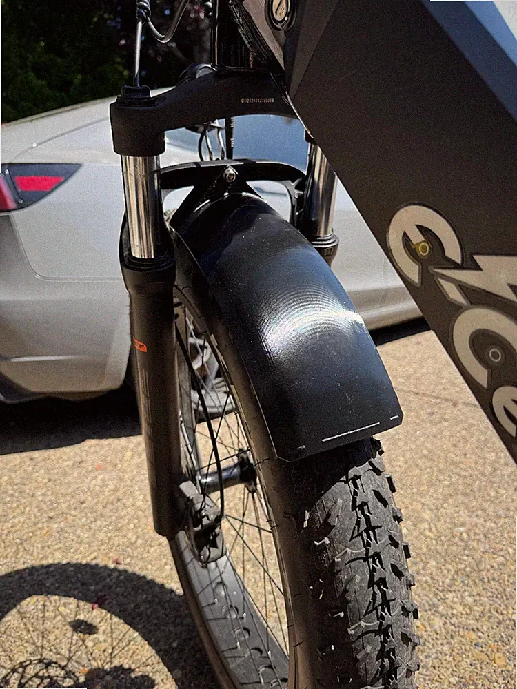 Front Fat Tire Bicycle Ebike Fender allows room for bicycle carriers Made in US