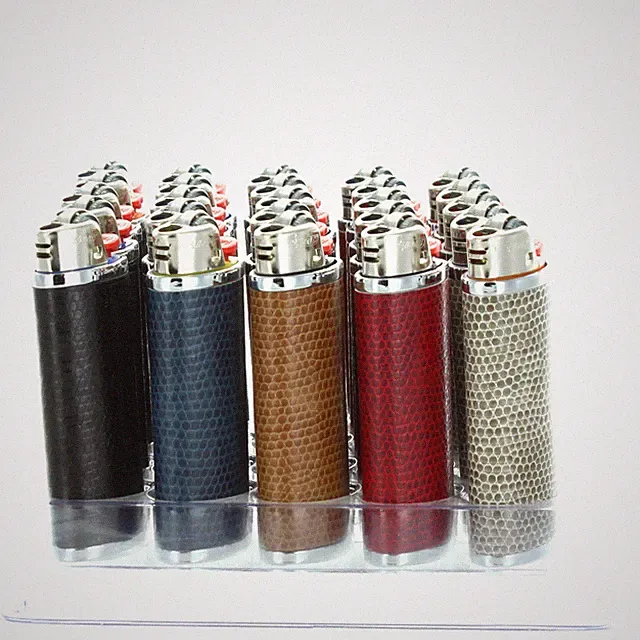 Full Tray/Case 50/pcs BIC "HIDEZ" Reg size Simulated Leather Case Lighters