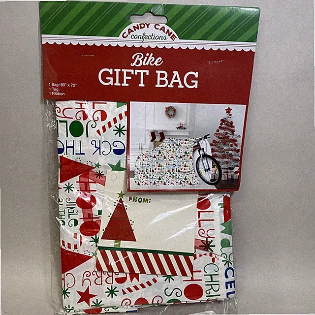 Jumbo 72"x60" White Gift Bag With Cards And Tags - Giant Bike Bag Christmas
