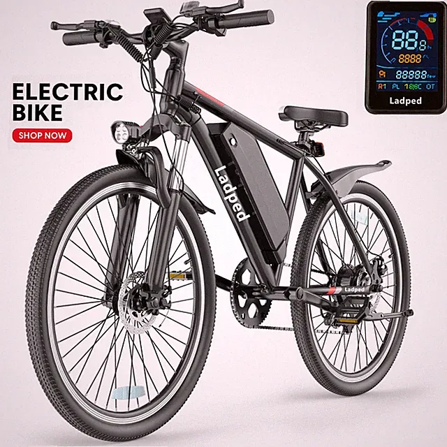 Ladped BK900 Adults Electric Mountain Bike , 26" Electric Bicycle 432wh 55 Miles