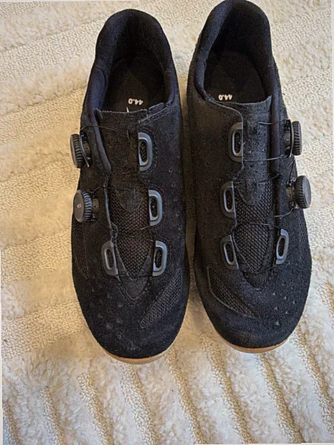 Lake MX238 Gravel Cycling Shoes Black Suede/Gold EU 44 US 11 2 Bolt SPD