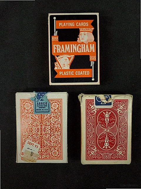 Lot Arrco Framingham Bicycle Playing Cards Linen Finish Plastic Coat Sealed