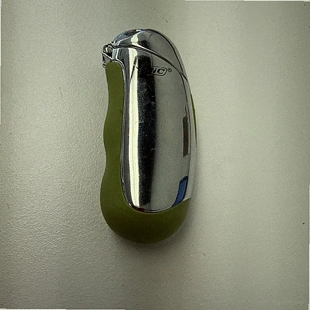 Metal Rubberized Green Lighter Case for Bic J5 Lighter. LIGHTER NOT INCL.
