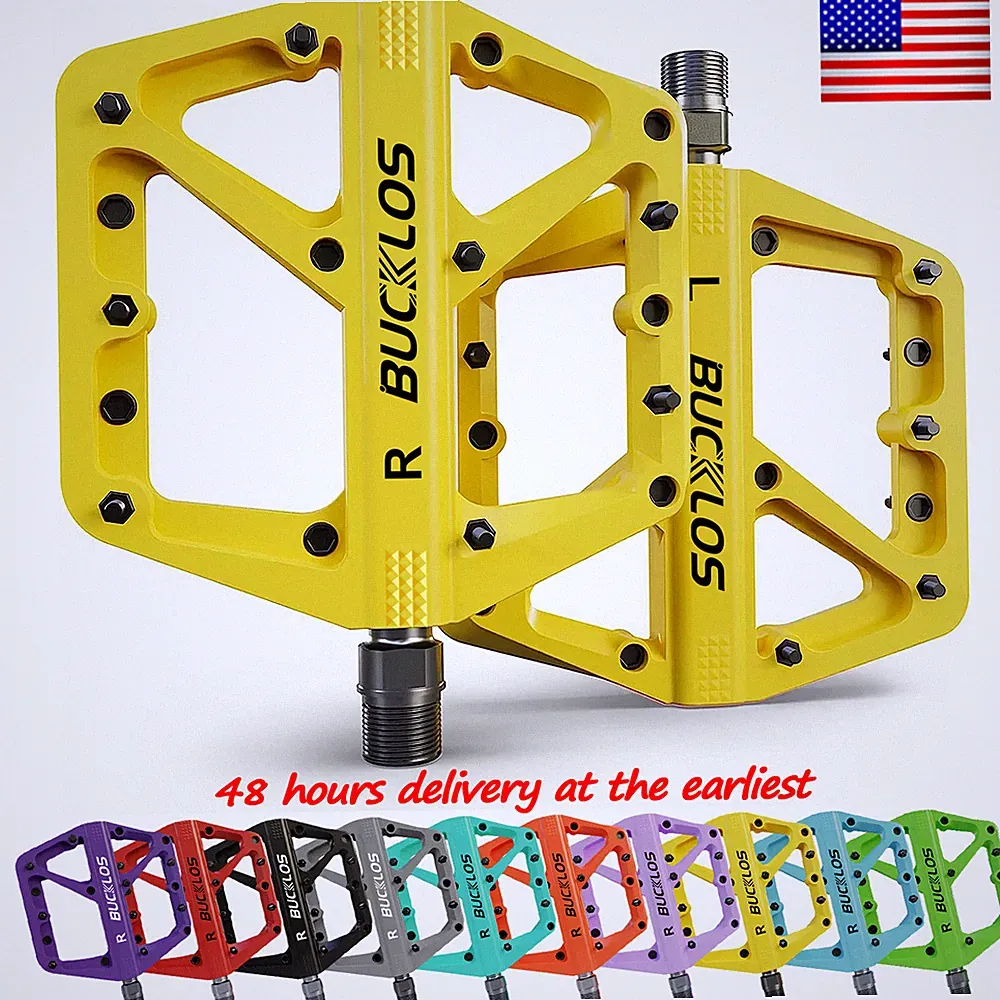 MTB PEDALS BIKE FLAT SEALED BEARING NYLON BICYCLE ROAD PLATFORM WIDEN PEDALS US