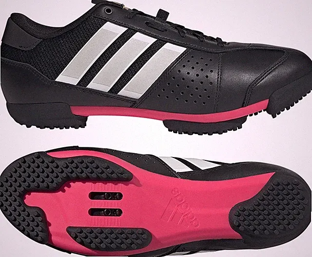 NEW $150 Women's 7.5 Adidas Heritage Tour Cycling Shoes Black Leather Clipless