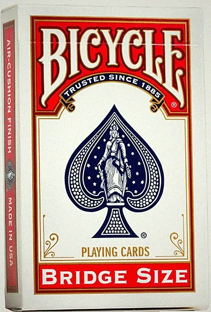 NEW - BICYCLE - BRIDGE-Size Plastic Coated Playing Cards - RED