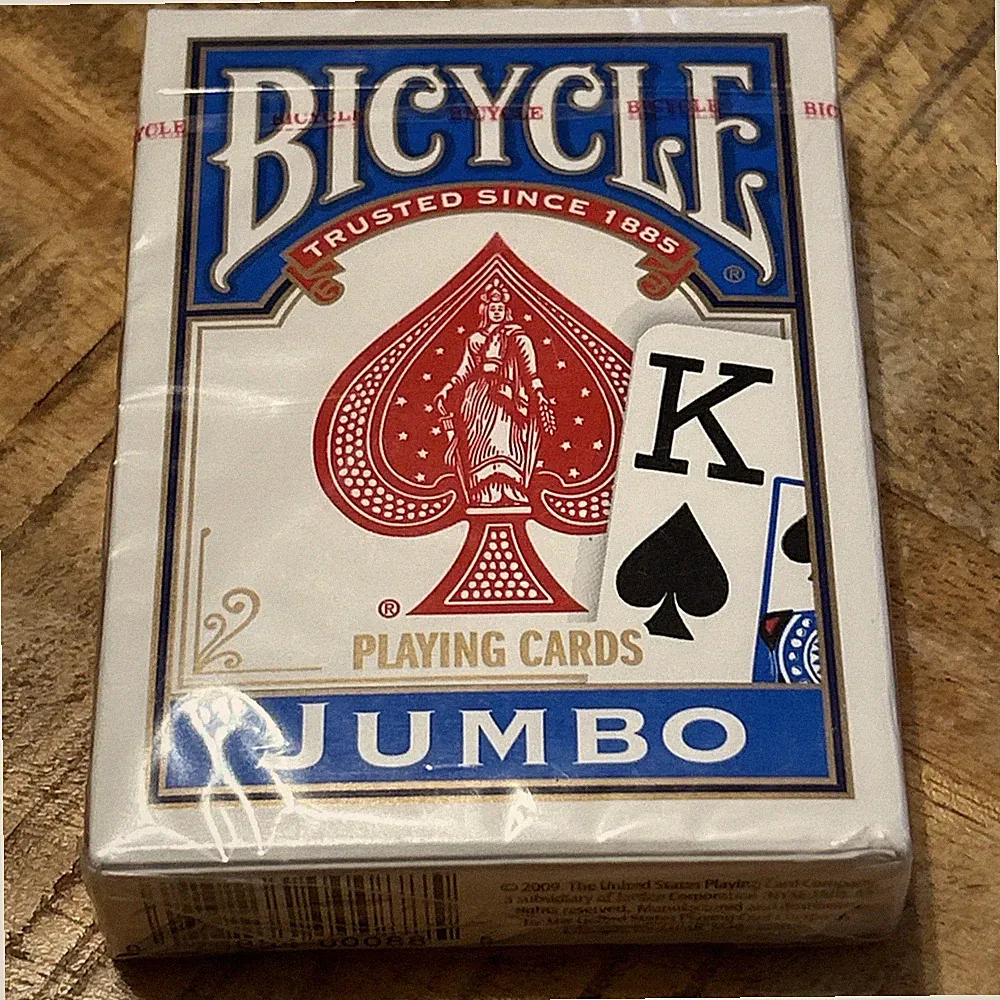 NEW - BICYCLE - JUMBO Plastic Coated Playing Cards - BLUE