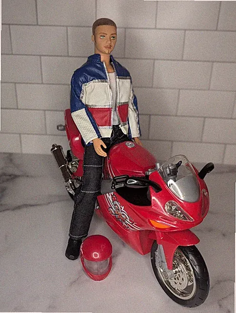 RARE Mattel Flavas Bike Date Liam w/ Motorcycle & Helmet 2003 Hip Hop C1975