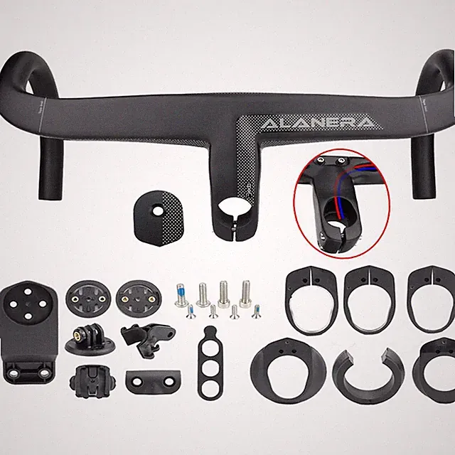 Road Bicycle Handlebars Integrated Carbon Fiber Handlebars 28.6mm with Spacers