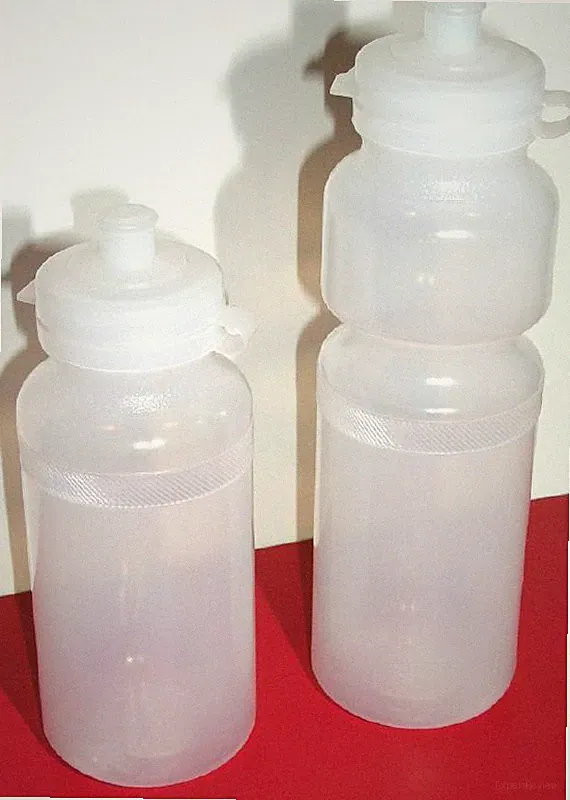 Single Clear LDPE Plastic water bottle 20oz. 500ml bike