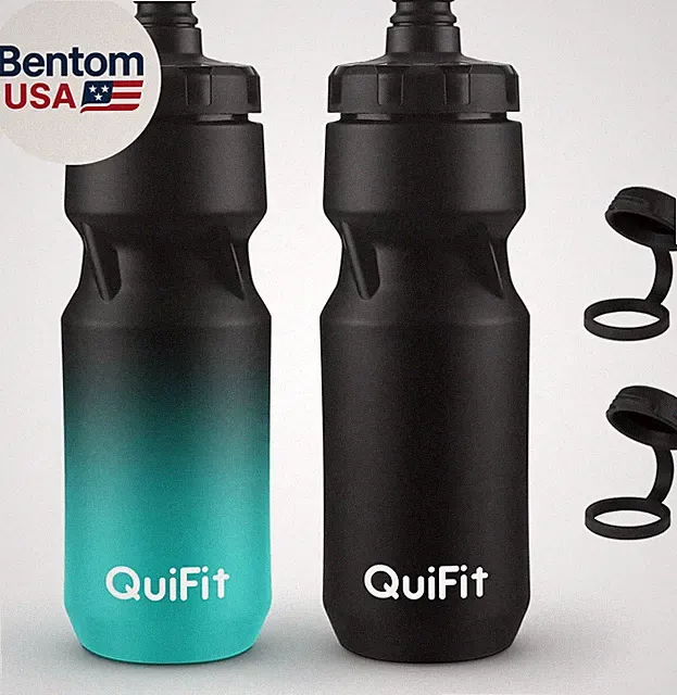 Squeeze Water Bottle 2-Pack, Leak Proof Mountain Bike Water Bottle Plastic with