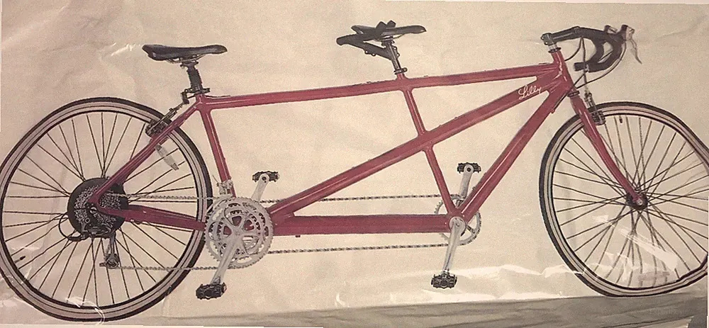 Tandem Bicycle Lilly Promo Shopping Bag Cycling Partnerships in Motion Plastic
