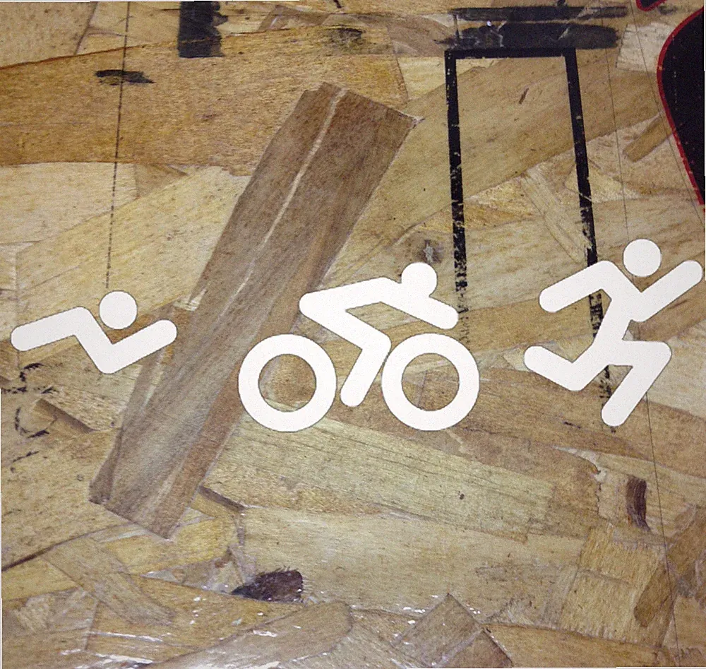 TRI Triathlon Marathon Graphic Swim Bike Run Sticker Decal Iron Window 70.3 140.