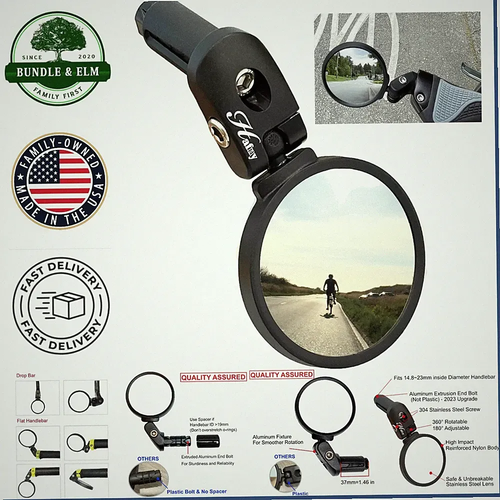 Universal Handlebar Mount Bicycle Mirror for Commuting and Recreational Use