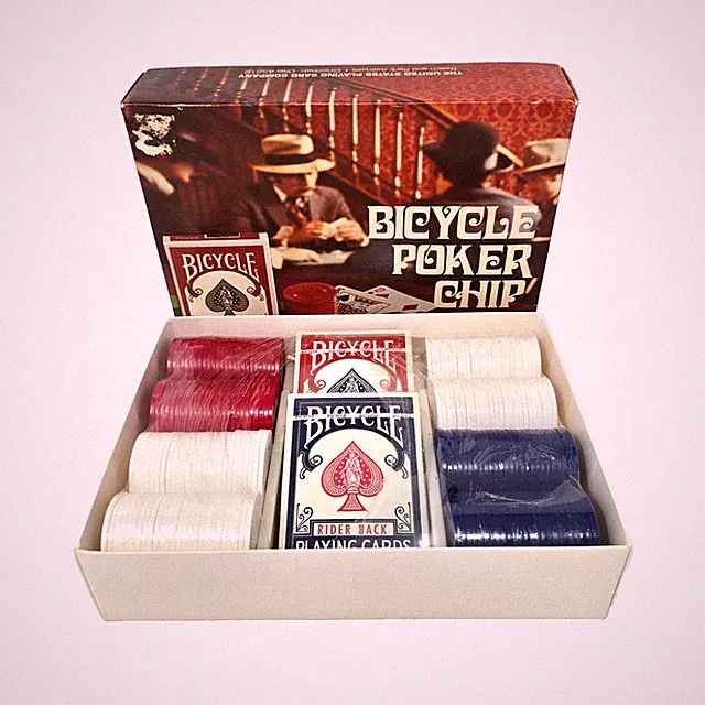 Vintage Bicycle Sealed Poker Chip & Playing Card Set USA Made