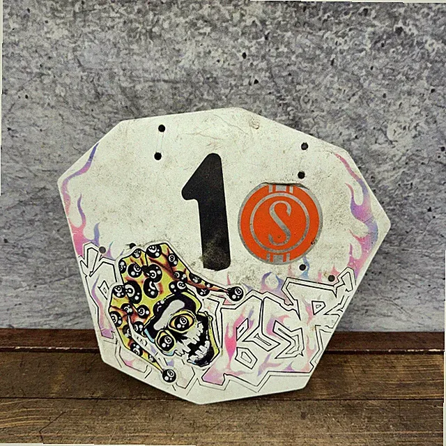 Vintage Bomber BMX Number Plate Skull Jester Graffiti Old School Bike