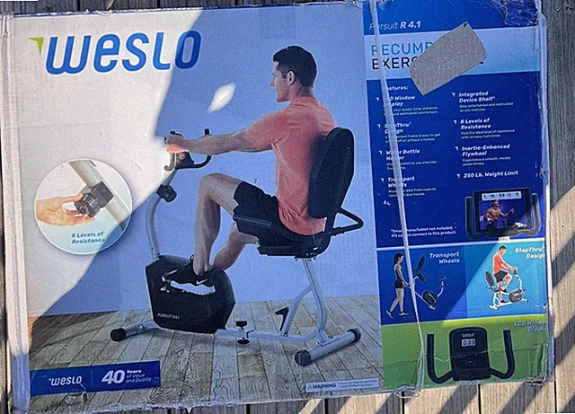 Weslo Pursuit R 4.1 Recumbent Exercise Bike with Inertia-Enhanced Flywheel GYM